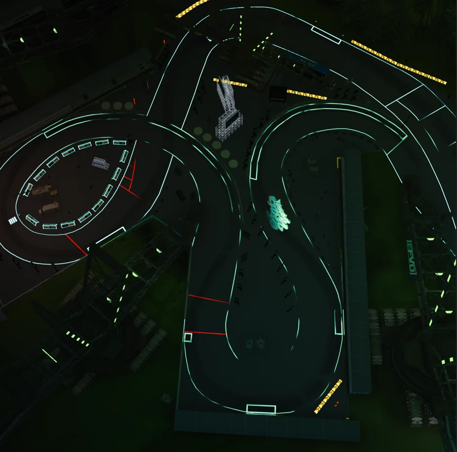 EFVD custom drift track layout viewed from above